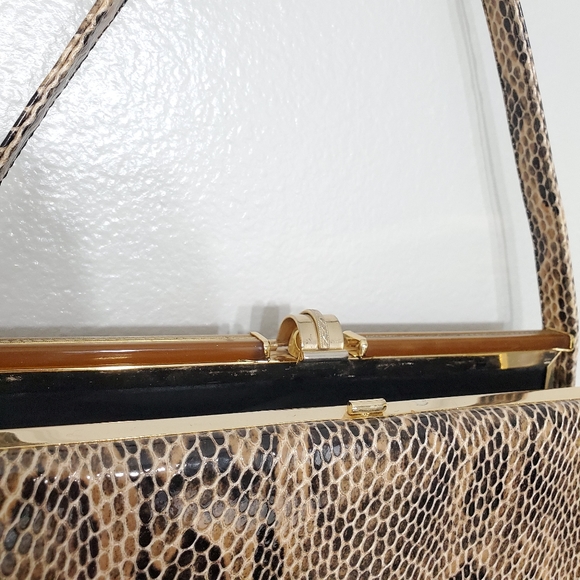 Vtg ROSETTIA Y2K Snakeskin Retro Adjustable Bag - Picture 6 of 9